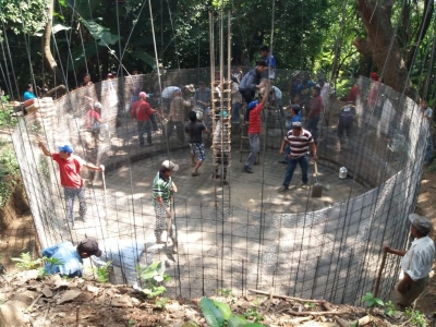 Construcción de tanque de captación en comunidad La Lima, Huizúcar